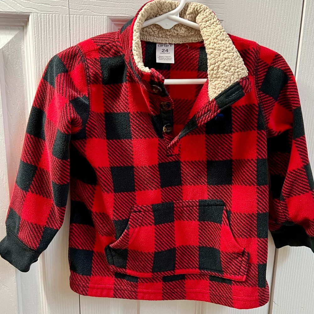 Toddler boys fleece pullover with buttons